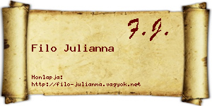 Filo Julianna névjegykártya